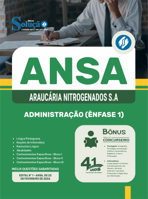 Apostila ANSA em PDF 2026 - Ênfase 1:  Administração - Imagem 1
