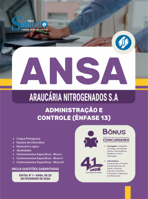 Apostila ANSA em PDF 2026 - Ênfase 13: Administração e Controle - Imagem 1