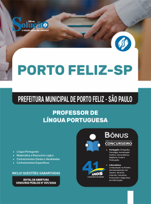 Apostila Prefeitura de Porto Feliz - SP 2026 - Professor de Língua Portuguesa - Imagem 3