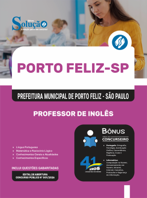 Apostila Prefeitura de Porto Feliz - SP 2026 - Professor de Inglês - Imagem 3