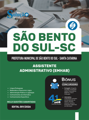 Apostila Prefeitura de São Bento do Sul-SC 2026 - Assistente Administrativo - Imagem 3