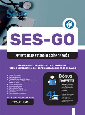 Apostila SES-GO 2026 - Categoria IV: Nutricionista, Engenheiro de Alimentos ou Médico-Veterinário, com Especialização na Área de Saúde - Imagem 3