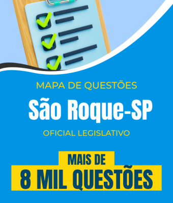 Mapa de Questões Online - Câmara de São Roque-SP - Oficial Legislativo - 8 Mil Questões - Imagem 1