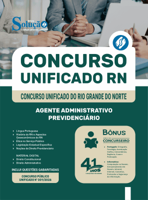 Apostila Unificado RN 2026 - Agente Administrativo Previdenciário - Imagem 3
