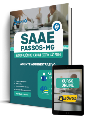 Apostila SAAE Passos-MG 2026 - Agente Administrativo - Imagem 1