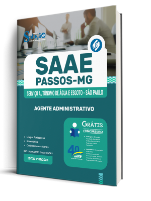 Apostila SAAE Passos-MG 2026 - Agente Administrativo - Imagem 2
