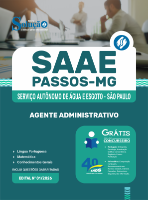 Apostila SAAE Passos-MG 2026 - Agente Administrativo - Imagem 3