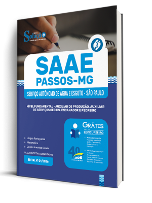 Apostila SAAE Passos-MG 2026 - Nível Fundamental - Auxiliar de Produção, Auxiliar de Serviços Gerais, Encanador e Pedreiro - Imagem 2