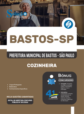 Apostila Prefeitura de Bastos - SP 2026 - Cozinheira - Imagem 3