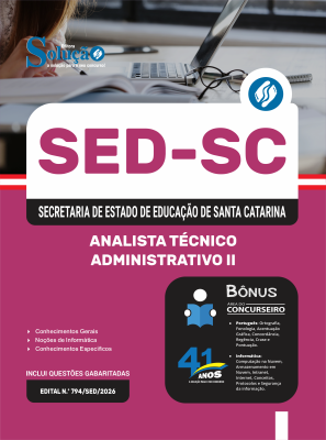 Apostila SED-SC em PDF 2026 - Analista Técnico Administrativo II - Imagem 1