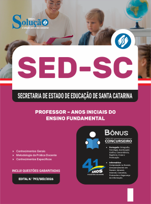 Apostila SED-SC em PDF 2026 - Professor - Anos Iniciais Ensino Fundamental - Imagem 1