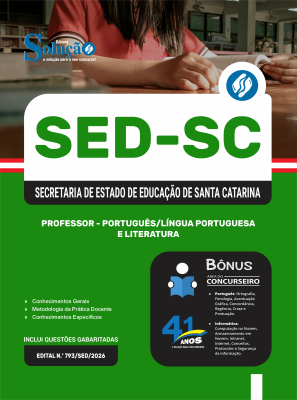 Apostila SED-SC 2026 - Professor - Língua Portuguesa e Literatura - Imagem 3