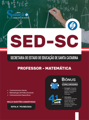 Apostila SED-SC 2026 - Professor - Matemática - Imagem 3