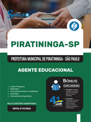 Apostila Prefeitura de Piratininga - SP 2026 - Agente Educacional - Imagem 3