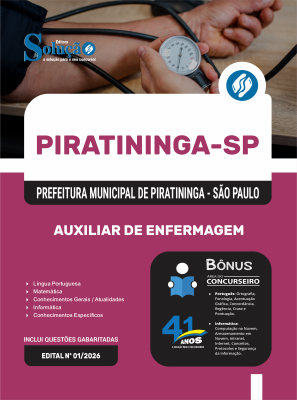 Apostila Prefeitura de Piratininga - SP 2026 - Auxiliar de Enfermagem - Imagem 3