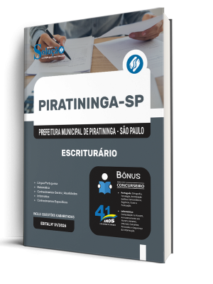 Apostila Prefeitura de Piratininga - SP 2026 - Escriturário - Imagem 2