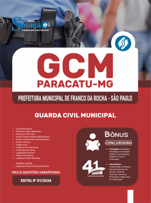 Apostila Prefeitura de Paracatu - MG 2026 - Guarda Civil Municipal - Imagem 3