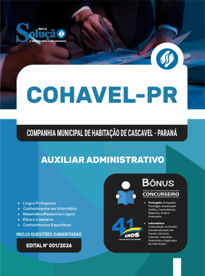 Apostila COHAVEL-PR 2026 - Auxiliar Administrativo - Imagem 3