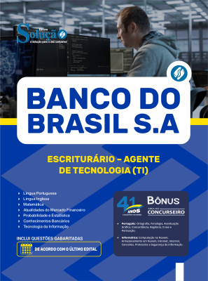 Apostila Banco do Brasil 2026 - Escriturário - Agente de Tecnologia (TI) - Imagem 3