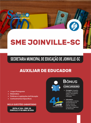 Apostila SME Joinville-SC 2026 - Auxiliar de Educador - Imagem 3