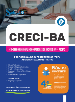 Apostila CRECI-BA em PDF 2026 - Profissional de Suporte Técnico (PST) - Assistente Administrativo - Imagem 1