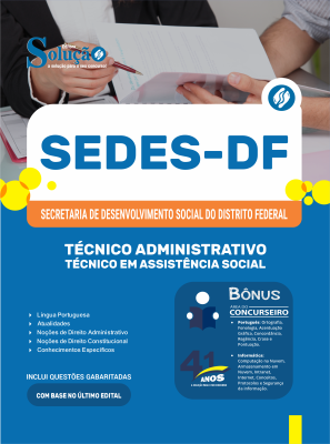 Apostila SEDES-DF 2026 - Técnico em Assistência Social - Técnico Administrativo - Imagem 3