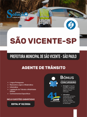 Apostila Prefeitura de São Vicente - SP 2026 - Agente de Trânsito - Imagem 3