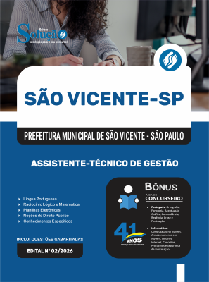 Apostila Prefeitura de São Vicente - SP 2026 - Assistente-Técnico de Gestão - Imagem 3
