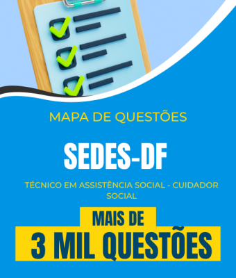 Mapa de Questões Online - SEDES-DF - Técnico em Assistência Social - Cuidador Social - 3 Mil Questões - Imagem 1