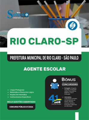 Apostila Prefeitura de Rio Claro - SP 2026 - Agente Escolar - Imagem 3