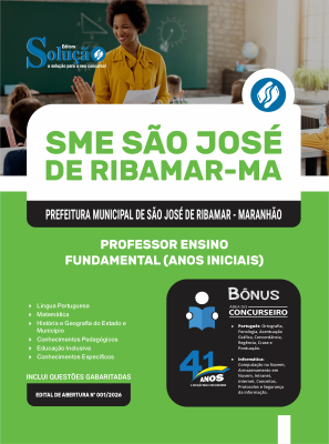 Apostila Prefeitura de São José de Ribamar-MA 2026 - Professor Ensino Fundamental Anos Iniciais - Imagem 3