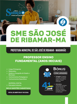 Apostila Prefeitura de São José de Ribamar-MA 2026 - Professor Ensino Fundamental Anos Iniciais - Imagem 3