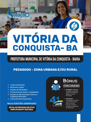 Apostila Prefeitura de Vitória da Conquista - BA 2026 - Pedagogo - Zona Urbana e/ou Rural - Imagem 3