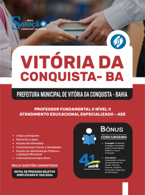 Apostila Prefeitura de Vitória da Conquista - BA 2026 - Professor Fundamental II Nível II - Atendimento Educacional Especializado – AEE - Imagem 3