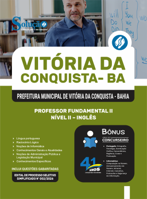 Apostila Prefeitura de Vitória da Conquista - BA 2026 - Professor Fundamental II Nível II - Inglês - Imagem 3