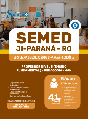 Apostila Prefeitura de Ji-Paraná - RO 2026 - Professor Nível II (Ensino Fundamental) - Pedagogia - 40h - Imagem 3