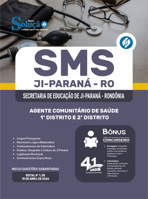 Apostila Prefeitura de Ji-Paraná - RO 2026 - Agente Comunitário De Saúde - 1º Distrito E 2º Distrito - Imagem 3