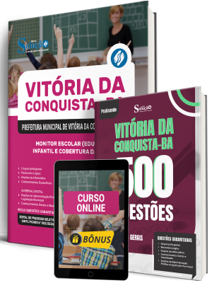 Combo Prefeitura de Vitória da Conquista - BA 2026 - Monitor Escolar (Educação Infantil e Cobertura das AC'S) - Imagem 1