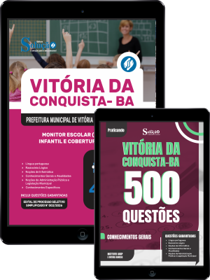 Combo Prefeitura de Vitória da Conquista - BA 2026 - Monitor Escolar (Educação Infantil e Cobertura das AC'S) - Imagem 1
