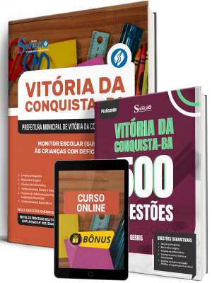 Combo Prefeitura de Vitória da Conquista - BA 2026 - Monitor Escolar (Suporte às Crianças com Deficiência) - Imagem 1