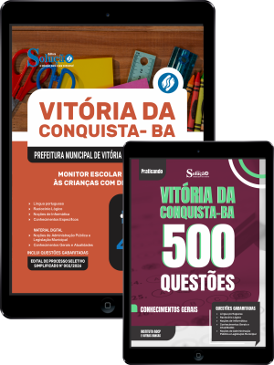 Combo Prefeitura de Vitória da Conquista - BA 2026 - Monitor Escolar (Suporte às Crianças com Deficiência) - Imagem 1