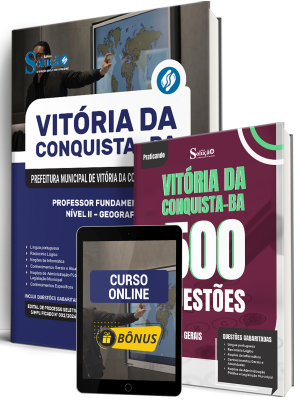 Combo Prefeitura de Vitória da Conquista - BA 2026 - Professor Fundamental II Nível II - Geografia - Imagem 1