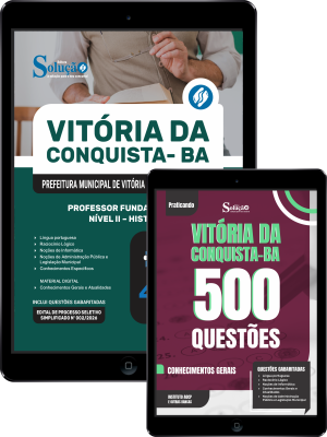 Combo Prefeitura de Vitória da Conquista - BA 2026 - Professor Fundamental II Nível II - História - Imagem 1