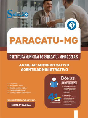 Apostila Prefeitura de Paracatu - MG 2026 - Auxiliar Administrativo - Imagem 3