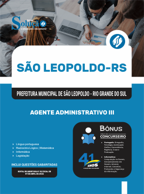 Apostila Prefeitura de São Leopoldo - RS 2026 - Agente Administrativo III - Imagem 3