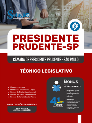 Apostila Câmara de Presidente Prudente-SP 2026 - Técnico Legislativo - Imagem 3