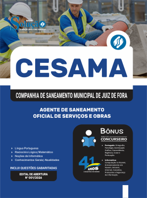Apostila CESAMA de Juiz de Fora-MG 2026 - Agente de Saneamento - Oficial de Serviços e Obras - Imagem 3