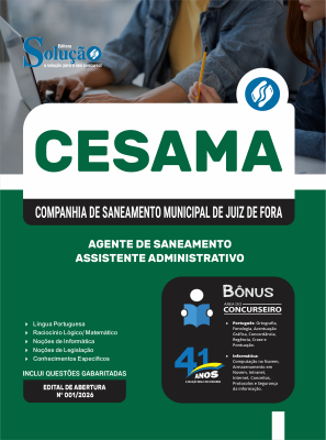 Apostila CESAMA de Juiz de Fora-MG 2026 - Agente de Saneamento - Assistente Administrativo - Imagem 3