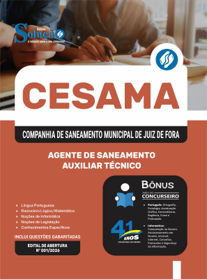 Apostila CESAMA de Juiz de Fora-MG 2026 - Agente de Saneamento - Auxiliar Técnico - Imagem 3