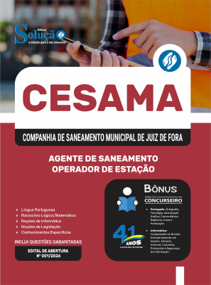 Apostila CESAMA de Juiz de Fora-MG 2026 - Agente de Saneamento - Operador de Estação - Imagem 3